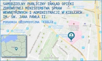 PORADNIA ORTOPEDYCZNA - SAMODZIELNY PUBLICZNY ZAKŁAD OPIEKI ZDROWOTNEJ MINISTERSTWA SPRAW WEWNĘTRZNYCH I ADMINISTRACJI W KIELCACH IM. ŚW. JANA PAWŁA II - WOJSKA POLSKIEGO 51,  KIELCE