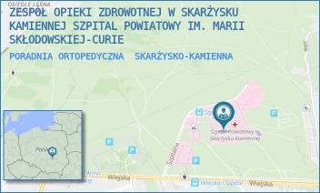 PORADNIA ORTOPEDYCZNA - ZESPÓŁ OPIEKI ZDROWOTNEJ W SKARŻYSKU-KAMIENNEJ SZPITAL POWIATOWY IM. MARII SKŁODOWSKIEJ-CURIE - SZPITALNA 1,  SKARŻYSKO-KAMIENNA