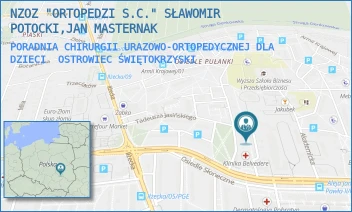 PORADNIA CHIRURGII URAZOWO-ORTOPEDYCZNEJ DLA DZIECI - NZOZ "ORTOPEDZI S.C." SŁAWOMIR POTOCKI,JAN MASTERNAK - AL. JANA PAWŁA II 33,  OSTROWIEC ŚWIĘTOKRZYSKI