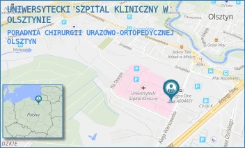 PORADNIA CHIRURGII URAZOWO-ORTOPEDYCZNEJ - UNIWERSYTECKI SZPITAL KLINICZNY W OLSZTYNIE - ALEJA WARSZAWSKA 30,  OLSZTYN