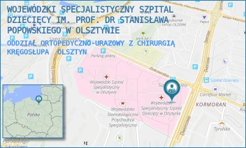 ODDZIAŁ ORTOPEDYCZNO-URAZOWY Z CHIRURGIĄ KRĘGOSŁUPA - WOJEWÓDZKI SPECJALISTYCZNY SZPITAL DZIECIĘCY IM. PROF. DR STANISŁAWA POPOWSKIEGO W OLSZTYNIE - ŻOŁNIERSKA 18 A,  OLSZTYN