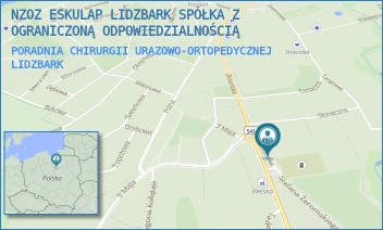 PORADNIA CHIRURGII URAZOWO-ORTOPEDYCZNEJ - NZOZ ESKULAP LIDZBARK SPÓŁKA Z OGRANICZONĄ ODPOWIEDZIALNOŚCIĄ - ZIELUŃSKA 25,  LIDZBARK