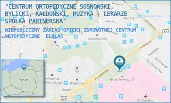 NIEPUBLICZNY ZAKŁAD OPIEKI ZDROWOTNEJ CENTRUM ORTOPEDYCZNE - "CENTRUM ORTOPEDYCZNE SOSNOWSKI, BYLICKI, KAŁDUŃSKI, MUZYKA - LEKARZE SPÓŁKA PARTNERSKA" - KRÓLEWIECKA 146,  ELBLĄG