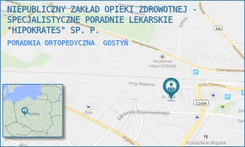PORADNIA ORTOPEDYCZNA - NIEPUBLICZNY ZAKŁAD OPIEKI ZDROWOTNEJ - SPECJALISTYCZNE PORADNIE LEKARSKIE "HIPOKRATES" SP. P. - PRZY DWORCU 4A,  GOSTYŃ