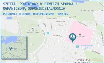 PORADNIA URAZOWO-ORTOPEDYCZNA - SZPITAL POWIATOWY W RAWICZU SPÓŁKA Z OGRANICZONĄ ODPOWIEDZIALNOŚCIĄ - GEN. GROTA ROWECKIEGO 6,  RAWICZ