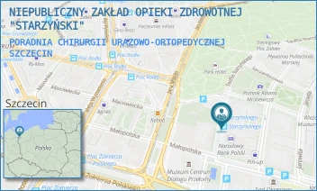 PORADNIA CHIRURGII URAZOWO-ORTOPEDYCZNEJ - NIEPUBLICZNY ZAKŁAD OPIEKI ZDROWOTNEJ "STARZYŃSKI" - STARZYŃSKIEGO 2,  SZCZECIN