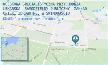 GABINET ORTOPEDYCZNY - WOJSKOWA SPECJALISTYCZNA PRZYCHODNIA LEKARSKA  SAMODZIELNY PUBLICZNY  ZAKŁAD OPIEKI ZDROWOTNEJ W ŚWINOUJŚCIU - KAPITAŃSKA 8-8B,  ŚWINOUJŚCIE