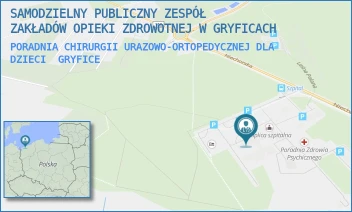 PORADNIA CHIRURGII URAZOWO-ORTOPEDYCZNEJ DLA DZIECI - SAMODZIELNY PUBLICZNY ZESPÓŁ ZAKŁADÓW OPIEKI ZDROWOTNEJ W GRYFICACH - NIECHORSKA 27,  GRYFICE