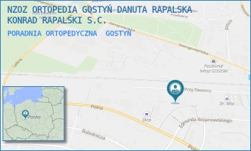 PORADNIA ORTOPEDYCZNA - NZOZ ORTOPEDIA GOSTYŃ DANUTA RAPALSKA KONRAD RAPALSKI S.C. - PRZY DWORCU 4A/1,  GOSTYŃ