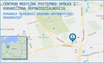 PORADNIA CHIRURGII URAZOWO-ORTOPEDYCZNEJ - CENTRUM MEDYCZNE POSTĘPMED SPÓŁKA Z OGRANICZONĄ ODPOWIEDZIALNOŚCIĄ - UL. STRZELECKA 1,  ŚWIEBODZIN